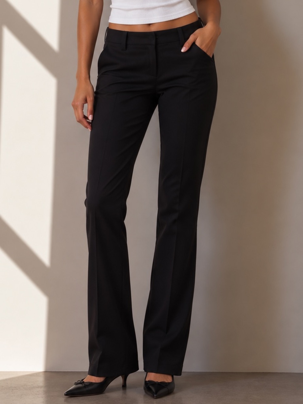 Y2K Mid Rise Suzy Shier Black Trousers